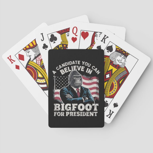 Election 2024 Funny Vote Sasquatch USA Playing Cards (Back)