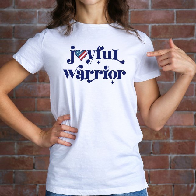 Election 2024 Kamala Joyful Warrior USA Flag Heart T-Shirt (Creator Uploaded)