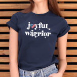 Election 2024 Kamala Joyful Warrior USA Heart Flag Tri-Blend Shirt<br><div class="desc">“Joyful Warrior”. Stand proud and share your support for Kamala Harris with this playful, fun, graphic, patriotic t-shirt. Whimsical white calligraphy typography and a rustic wood American flag heart overlay a navy blue or other medium to dark colour background shirt. Embrace your warrior self, proudly celebrate being a woman and...</div>