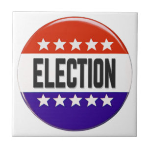 Election Button Ceramic Tile