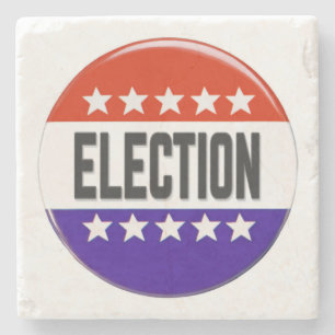 Election Button Stone Coaster
