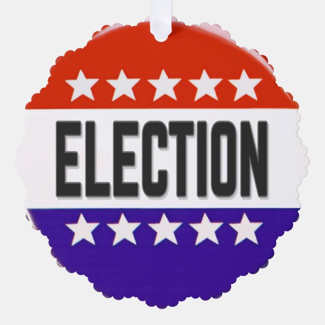 Election Button Tree Decoration Card (Front)