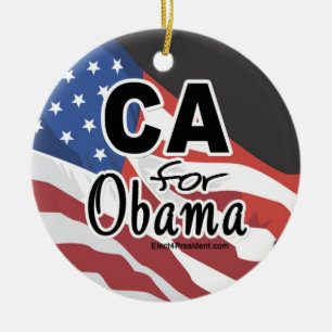Election California for Obama Ceramic Tree Decoration