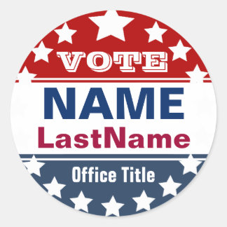Election Campaign Classic Round Sticker