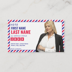 Election Campaign Political Candidate Personalized Business Card