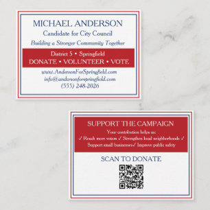 Election Fundraising Campaign Business Card