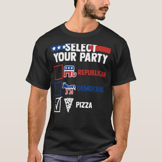 Election Humour Select Your Party Republican Democ T-Shirt (Front)