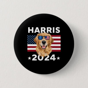 Election Kamala Harris 2024 Golden Retriever Dog U 6 Cm Round Badge