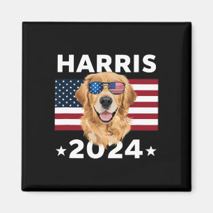 Election Kamala Harris 2024 Golden Retriever Dog U Magnet