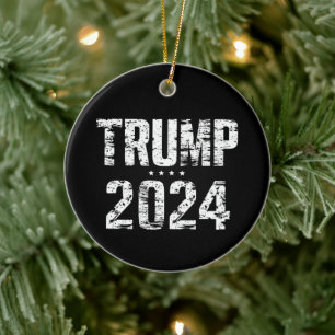 Election Keep America Great Trump 2024  Ceramic Ornament