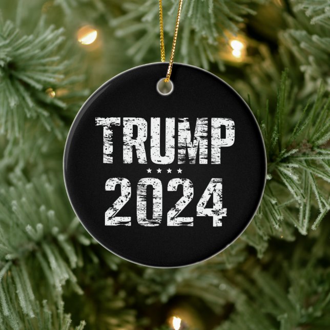 Election Keep America Great Trump 2024  Ceramic Ornament (Tree)