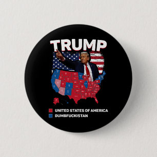 Election Map 2024 United States Of America Dumbist 6 Cm Round Badge