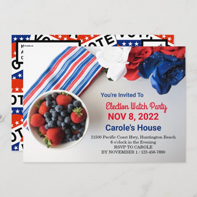 Election Night Watch Party Invitation (Front/Back)
