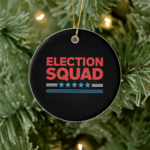 Election Squad 2024 Election Democrat Republican  Ceramic Ornament