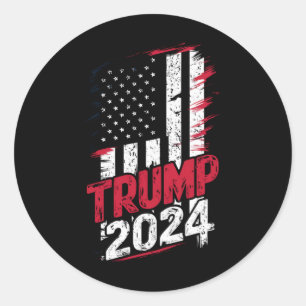 Election TRUMP 2024 USA Vintage Flag Classic Round Sticker