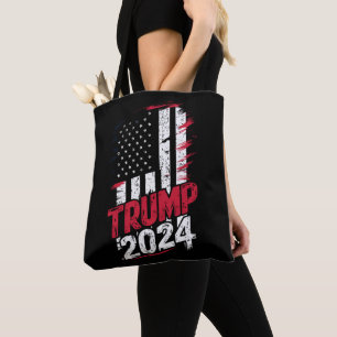 Election TRUMP 2024 USA Vintage Flag Tote Bag