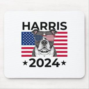 Election Vote Kamala Harris 2024 Pitbull Dog Usa F Mouse Pad