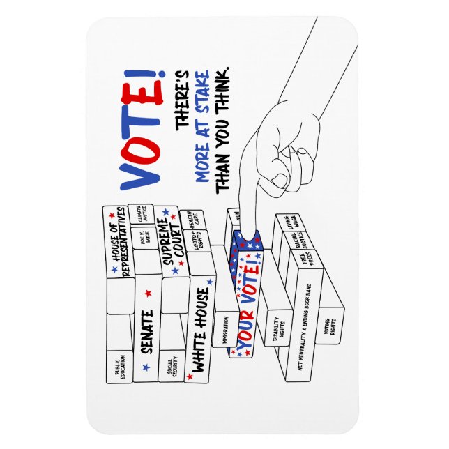 Election Voting Block Tower More at Stake Progress Magnet (Vertical)