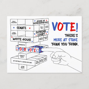 Election Voting Block Tower More at Stake Progress Postcard