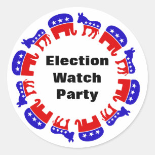 Election Watch Party Classic Round Sticker