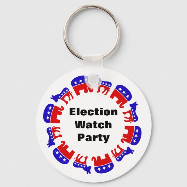 Election Watch Party Key Ring (Front)