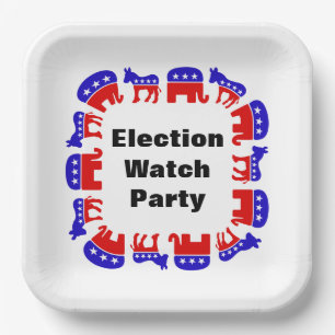 Election Watch Party Paper Plate