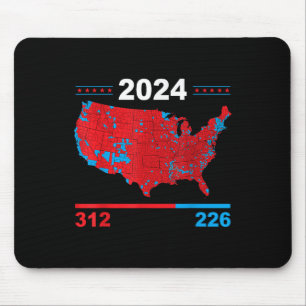 Electoral Map Trump 312 Red 2024 Election Results  Mouse Pad