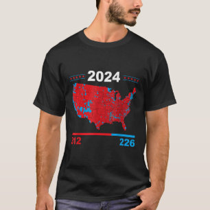 Electoral Map Trump 312 Red 2024 Election Results T-Shirt