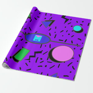 Electric 80s Memphis Abstract Style Retro Seamless Wrapping Paper