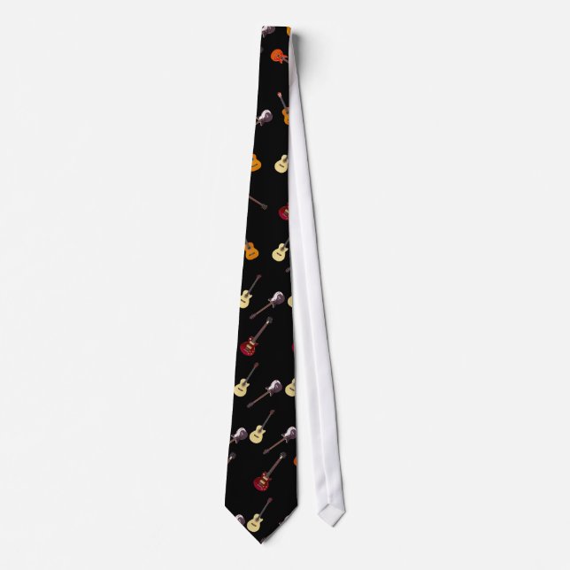 Electric & Acoustic Guitar Collage Tie (Front)