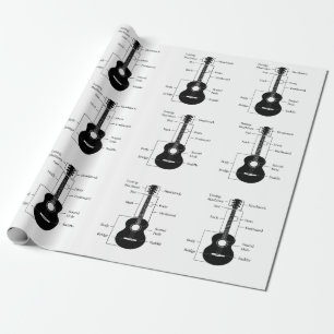 Electric and Acoustic Guitars Music Note Christmas Wrapping Paper