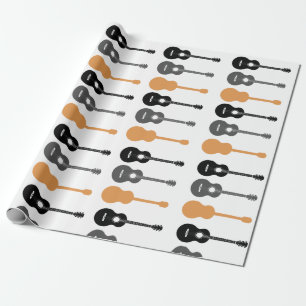 Electric and Acoustic Guitars Music Note Christmas Wrapping Paper
