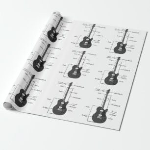 Electric and Acoustic Guitars Music Note Christmas Wrapping Paper
