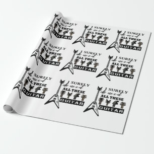 Electric and Acoustic Guitars Music Note Wrapping Paper
