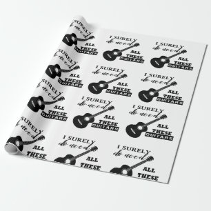 Electric and Acoustic Guitars Music Note  Wrapping Paper