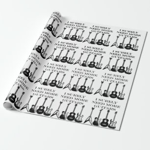 Electric and Acoustic Guitars Music Note  Wrapping Paper