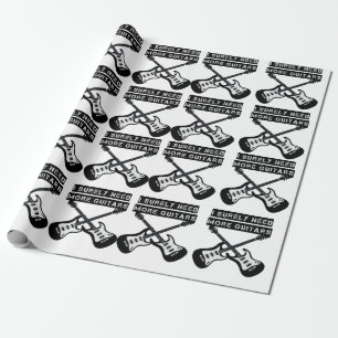 Electric and Acoustic Guitars Music Note  Wrapping Paper