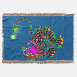 Electric Angler Fish Throw Blanket
