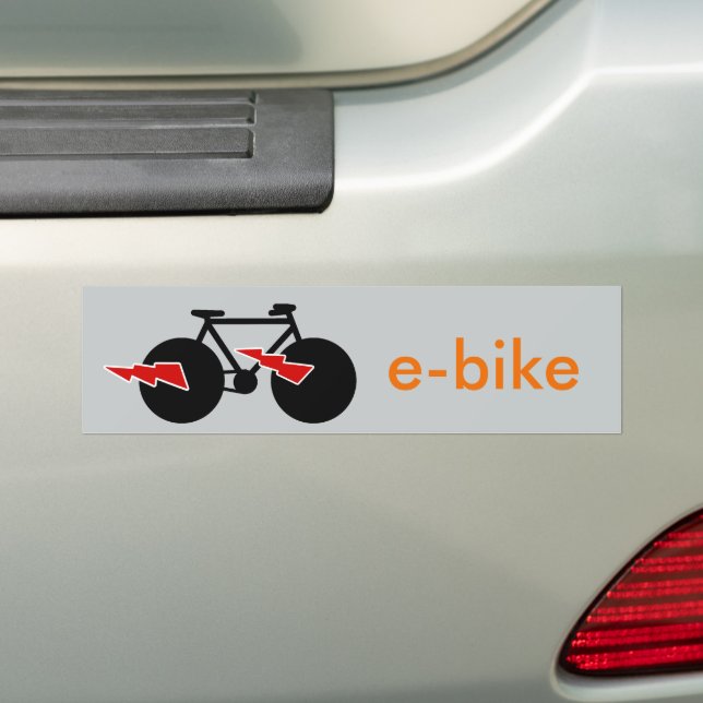 electric-bike  e-bike bumper sticker (On Car)