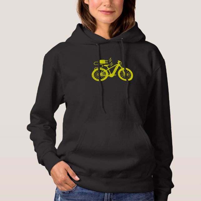 Electric Bike E Bike Ebike Bicycle Silhouette Hoodie (Front)