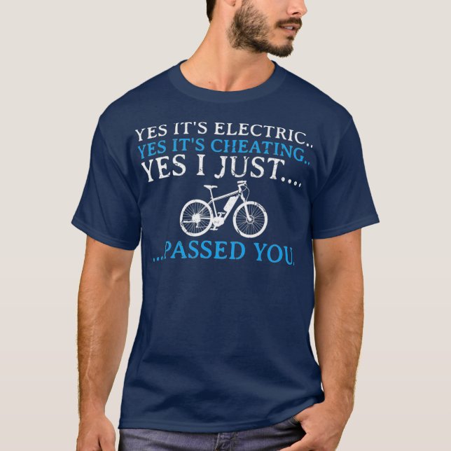 Electric Bike EBike Cycler Cyclist Bike Rider EV T-Shirt (Front)