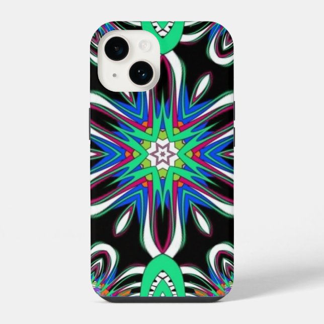 Electric Bloom Mandala iPhone Case (Back)