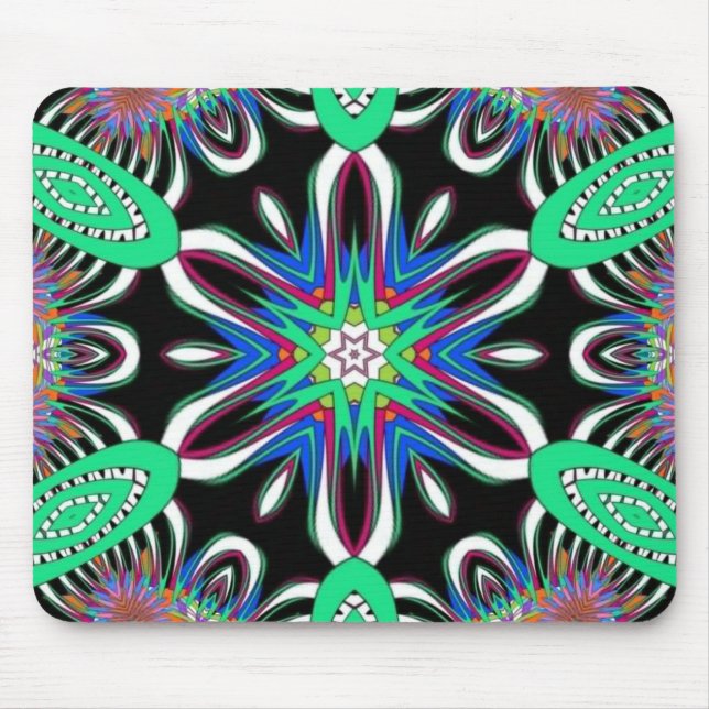Electric Bloom Mandala Mouse Pad (Front)