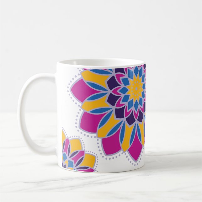  Electric Bloom Mandala Mug (Left)