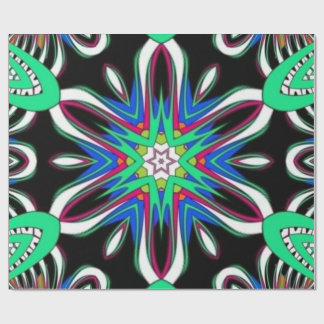 Electric Bloom Mandala Wrapping Paper