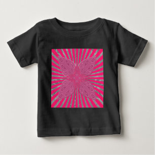 Electric Bloom Wings: A Vividly Edgy & Beautiful Baby T-Shirt