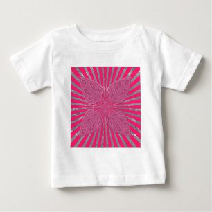 Electric Bloom Wings: A Vividly Edgy & Beautiful Baby T-Shirt