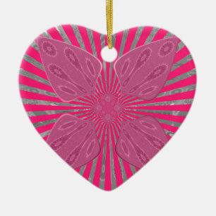 Electric Bloom Wings: A Vividly Edgy & Beautiful Ceramic Ornament