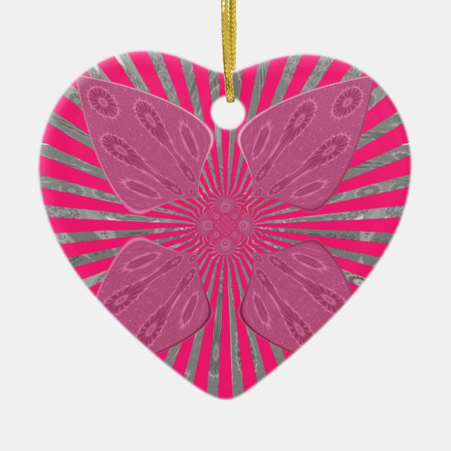 Electric Bloom Wings: A Vividly Edgy & Beautiful Ceramic Ornament (Front)