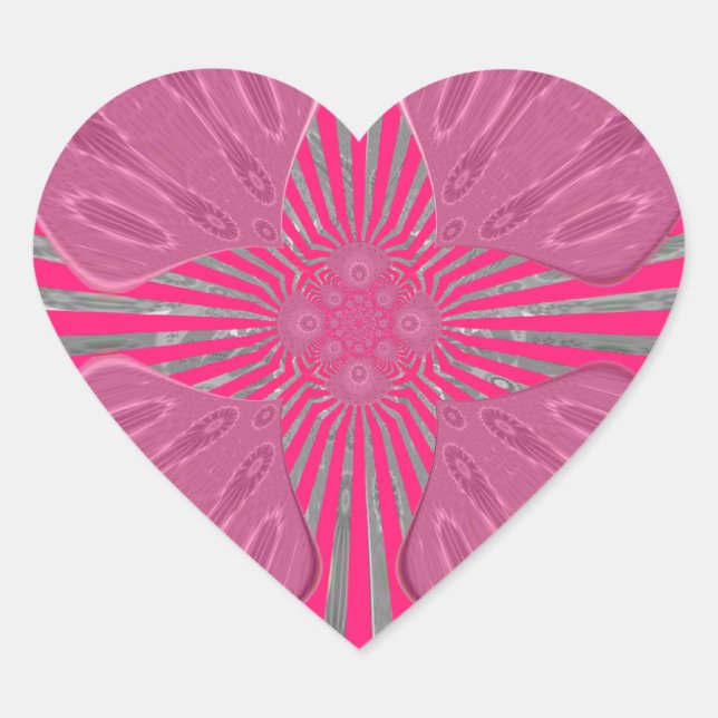 Electric Bloom Wings: A Vividly Edgy & Beautiful Heart Sticker (Front)
